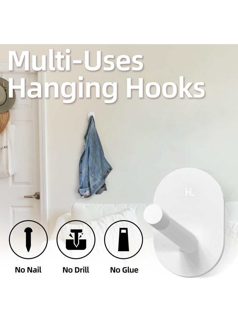 Adhesive Wall Hooks - No Tools, Easy to Use Multi-Function Utility Hooks, Small Sticky Hooks for Hanging Oven Mitts, Kitchenware, Clothes, Towels, Hats, Keys (6 Pack)  - Image 3