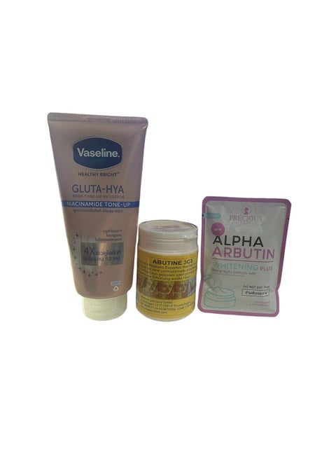 Vaseline gluta hya niacinamide tone up, abutine c 3 c, alpha arbutin