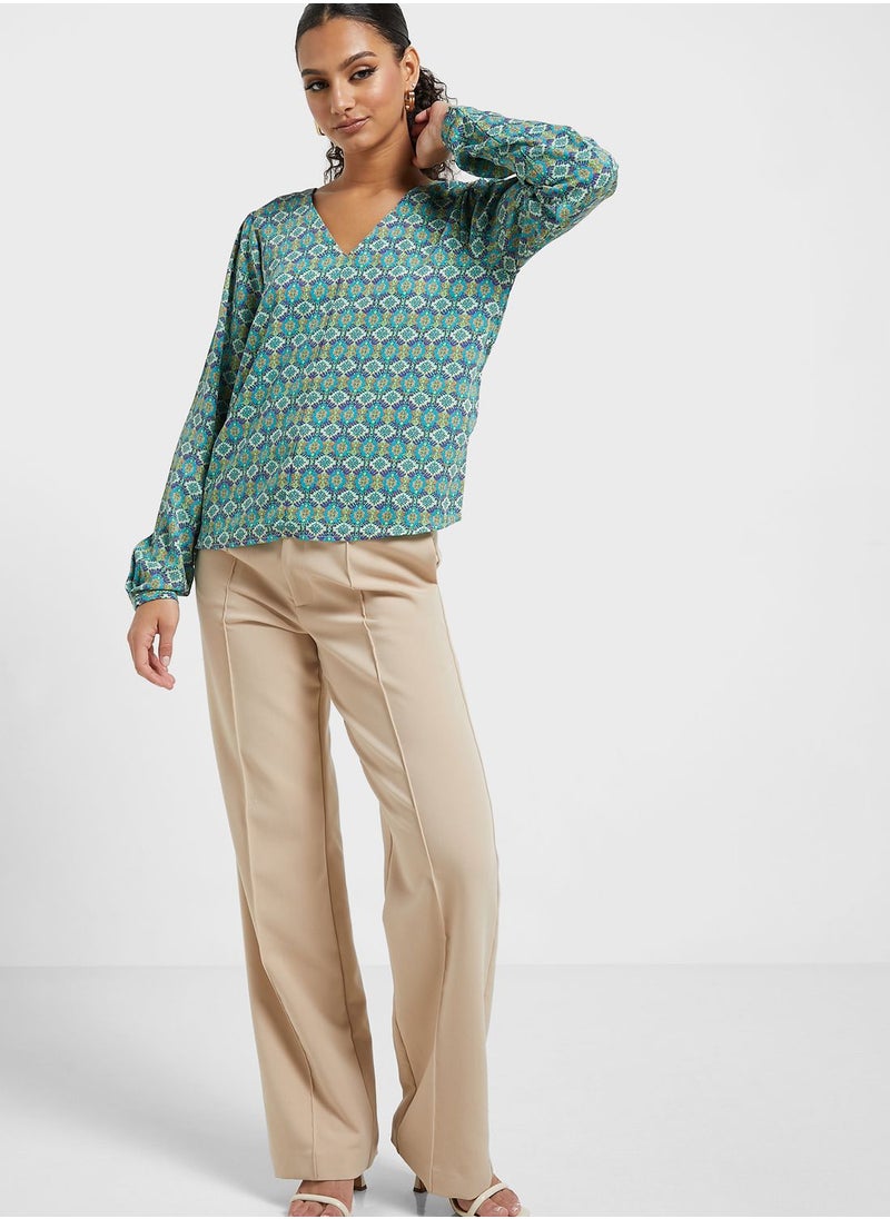 ONLY - V-Neck Striped Top - Image 1