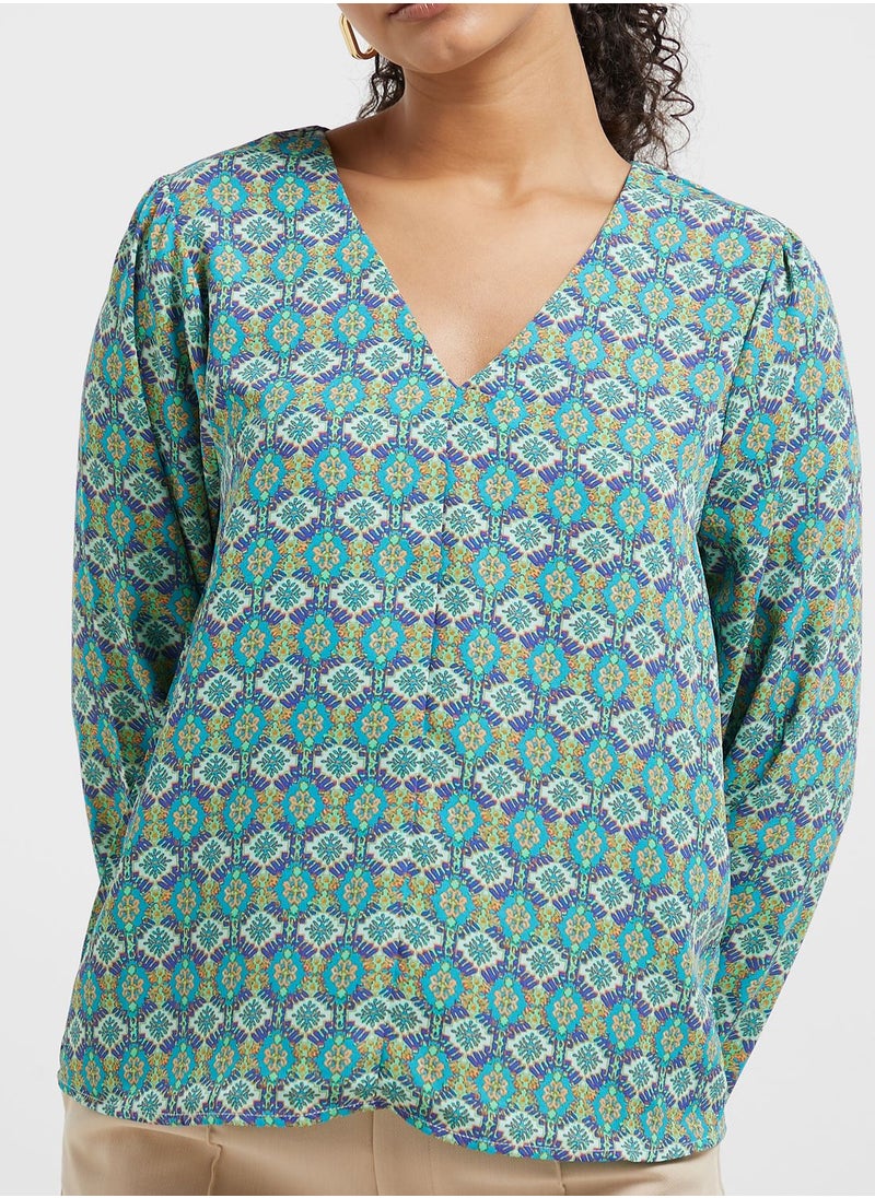 ONLY - V-Neck Striped Top - Image 1