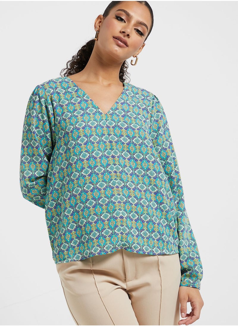 ONLY - V-Neck Striped Top - Image 1