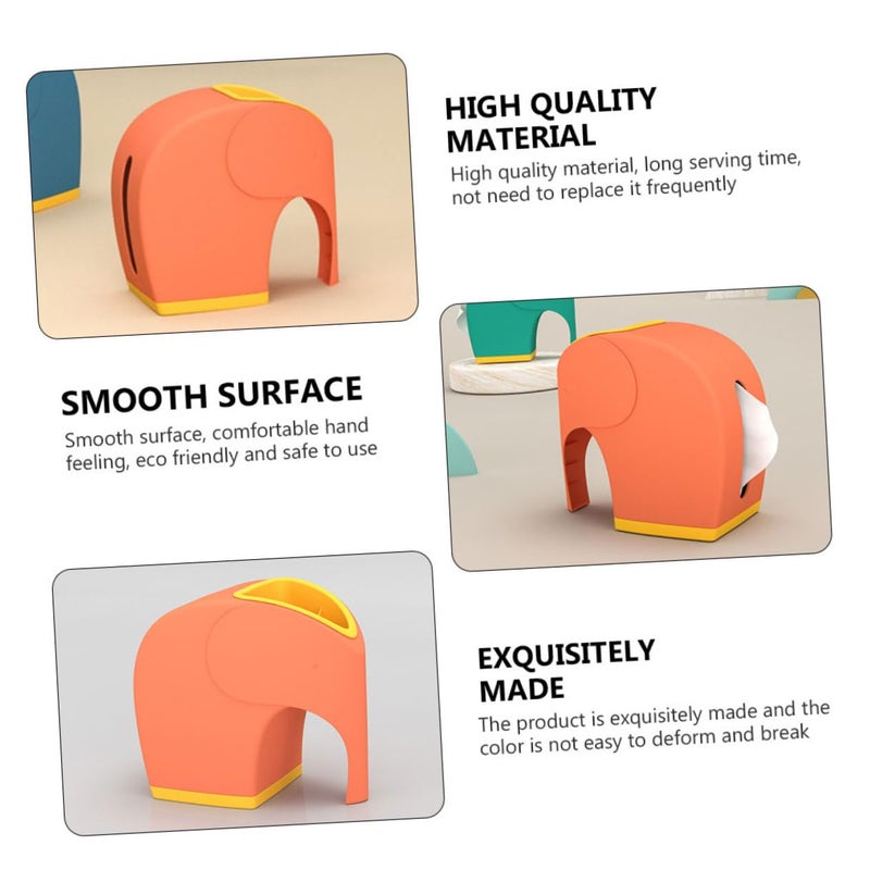 Cute Elephant Desktop Tissue Box Multi Purpose Storage Decorative Case For Home Office - Image 3