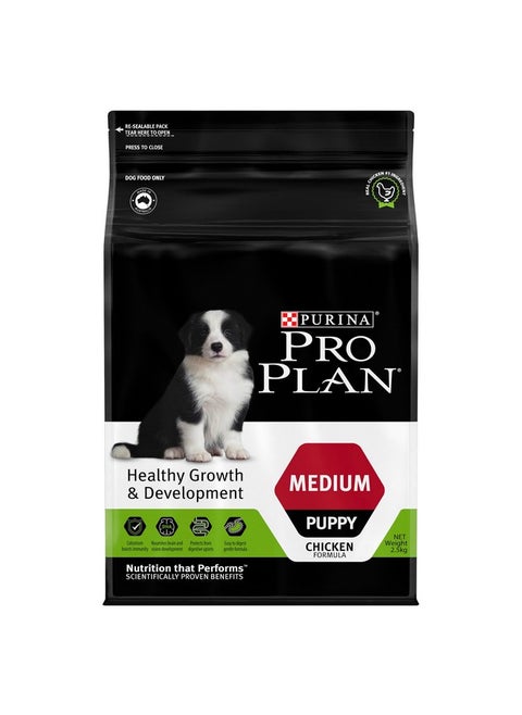 Pro Plan Puppy Dry Dog Food For Medium Breed, Chicken Flavor 2.5Kg, Pack