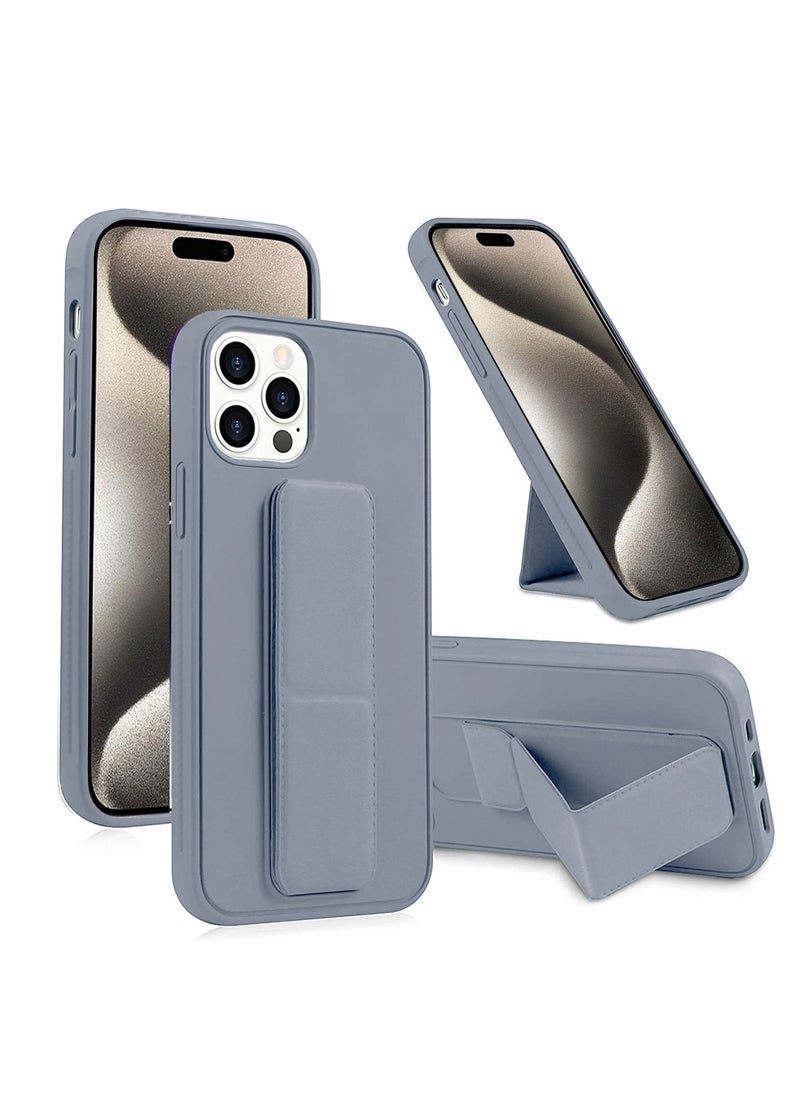 MUNTAQI TPU Rubber Silicone Protective Phone Case for iPhone 15 Pro – Shockproof Anti-Slip Hand Grip Slim Back Cover with Raised Edges, Scratch-Resistant Surface & Precise Cutouts – Grey - Image 1