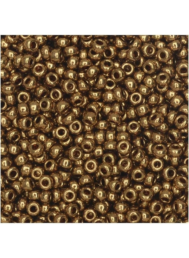 Miyuki Round Seed Bead Size 11/0 8.5G Metallic Lt Bronze