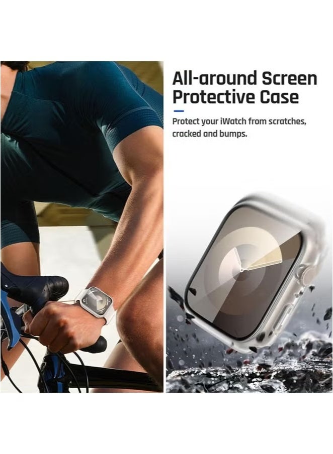 Waterproof Case for Apple Watch Screen Protector 46mm Series 10 Tempered Glass Face Cover (46mm, Clear)  - Image 4