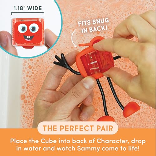 Glo Pals New Glo Pals Water-Activated Bath Toy with 6 Reusable Light-Up Cubes for Sensory Play (Sammy) - Image 4
