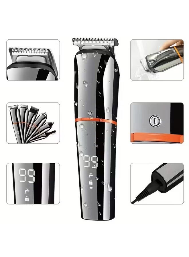 6-in-1 High Quality Electric Hair Clipper Set for Men - Multi-Grooming Kit with Nose & Ear Trimmer, Body Hair Clippers, USB Rechargeable Lithium Battery, 1200mAh, Safe & Easy to Use, Ideal Gift for Men - Image 5