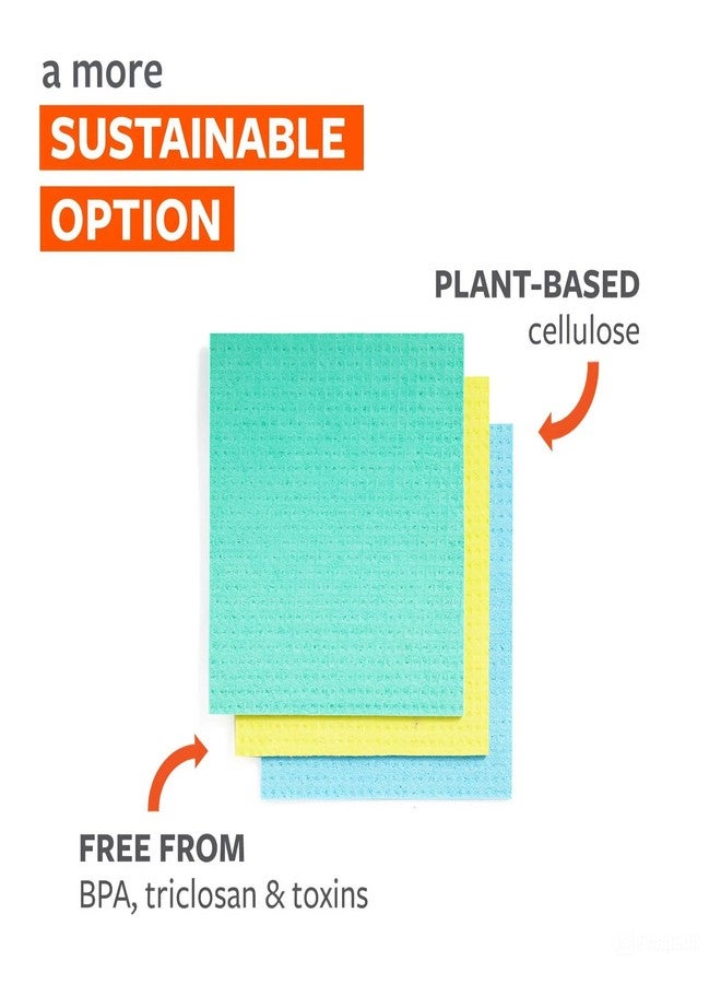 Full Circle Squeeze, Reusable Cellulose Sponge Cloths, 3-pack, Multicolor - Image 3