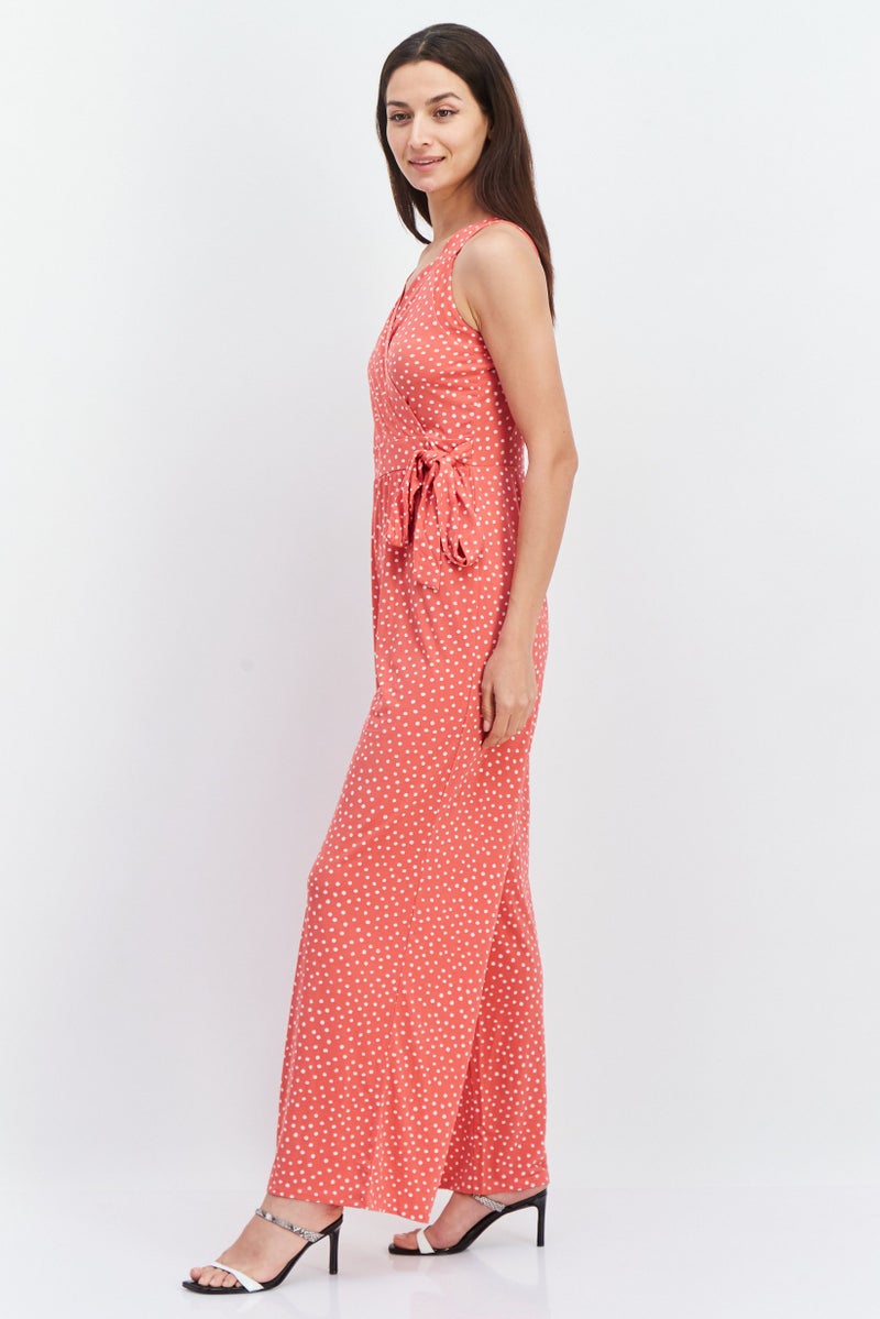 41 Hawthorn Women Polka Dots Sleeveless Jumpsuit, Pink  - Image 3