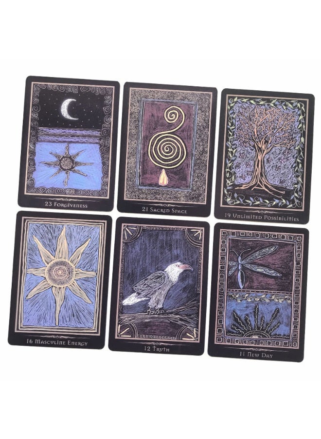 NIBEMINENT Shamanic Healing Oracle Cards – Mystical Black Deck with Celestial & Spiritual Symbols – for Meditation & Guidance - Image 4
