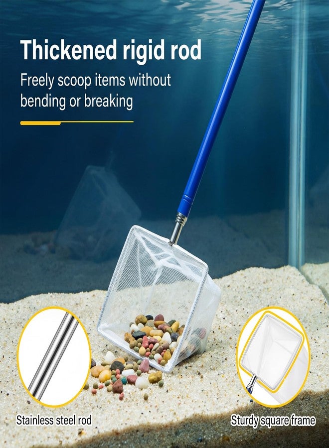 Macuezu 3 Inch Fine Mesh Shrimp Net, Tiny Fish Net for Shrimp Baby, Long Handle Small Fishes Tank Tool for Bettas, Extendable Stainless Steel Handle, Small Tank & Pond Cleaning Nets - Image 5