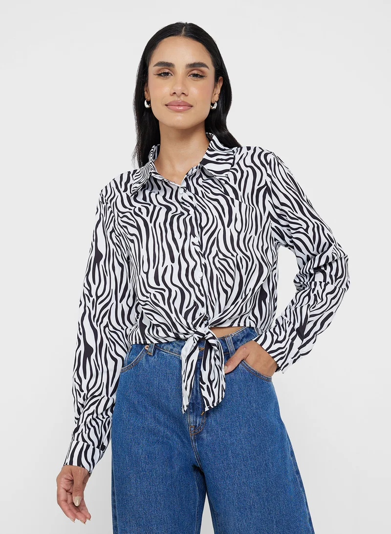 Ginger Animal Print Button Up Shirt