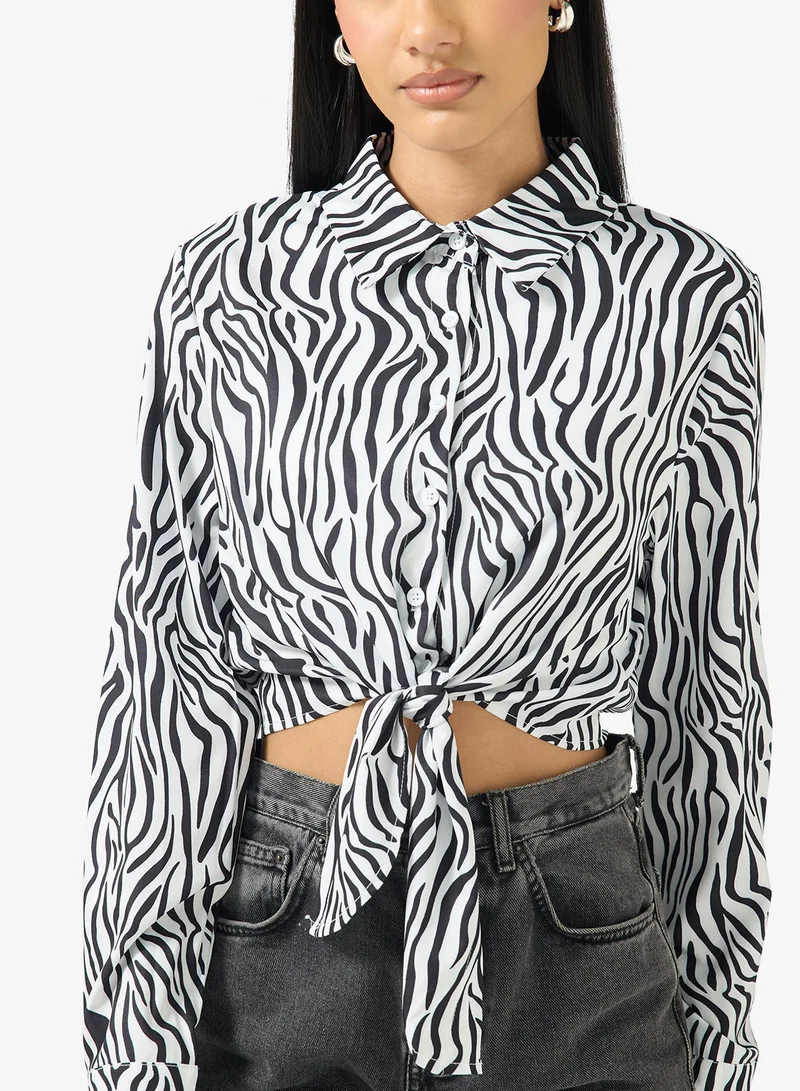 Ginger Animal Print Button Up Shirt