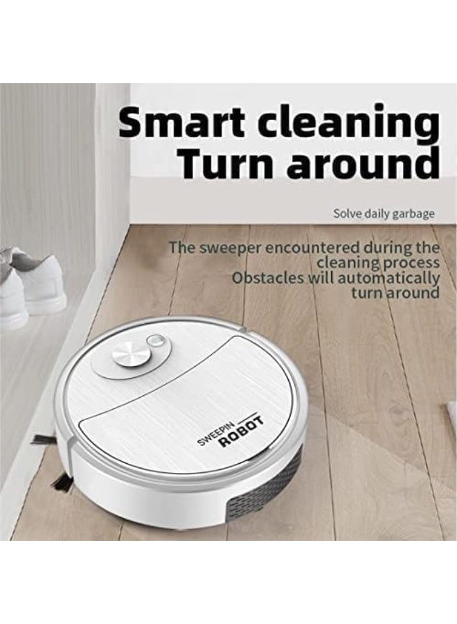 Automatic Robotic vacuum cleaner - rechargeable household Robotic vacuum cleaner intelligent sweeping robot easy to operate Robotic vacuum cleaner Floor cleaning, ideal for pet hair hard floor white - Image 1