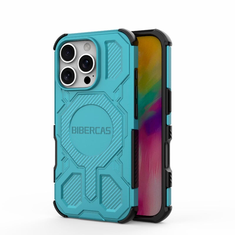 بيبركاس جراب هاتف Magsafe المقاوم للصدمات من سلسلة Real Color لهاتف Iphone 16 Pro (أخضر) - Image 1