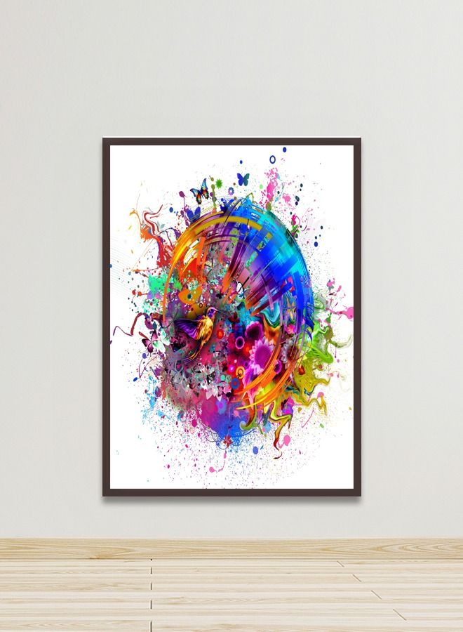 Marktna Canvas Wall Art For Wall Decoration, Abstract Design, With A Hollow Brown Frame, Size (120x80),One Piece - Image 1