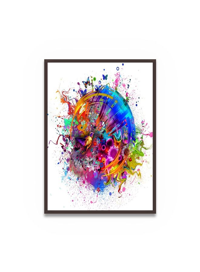 Marktna Canvas Wall Art For Wall Decoration, Abstract Design, With A Hollow Brown Frame, Size (120x80),One Piece - Image 2