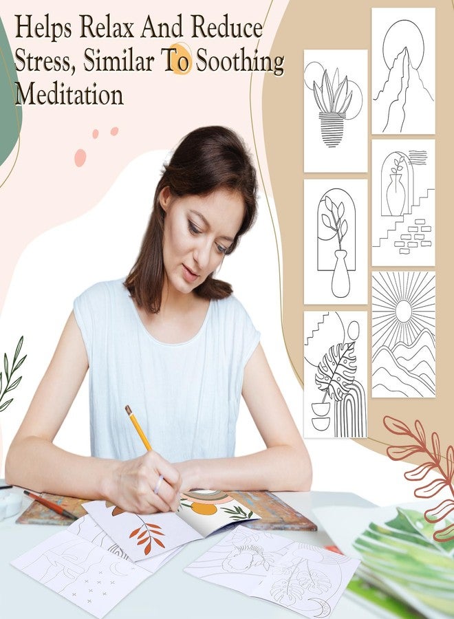 Sinload Coloring Book for Adult Coloring Book Bulk, DIY Art Coloring Book for Adult Drawing Book with Flower Words for Party Favors Goodie Bag Filler(24 Pcs,Minimalist) - Image 4