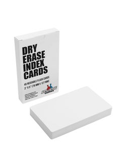 Dry Erase Index Cards 45Pcs Laminated Cards Blank W/Tuck Box Reusable Dry Erase Note Cards For School Work Housework To Do Lists Practical Index Card Sheets 3 X 5Inch