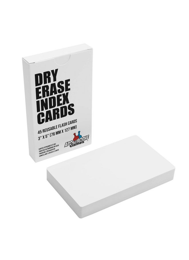Apostrophe Games - Dry Erase Index Cards 45Pcs Laminated Cards Blank W/Tuck Box Reusable Dry Erase Note Cards For School Work Housework To Do Lists Practical Index Card Sheets 3 X 5Inch - Image 1