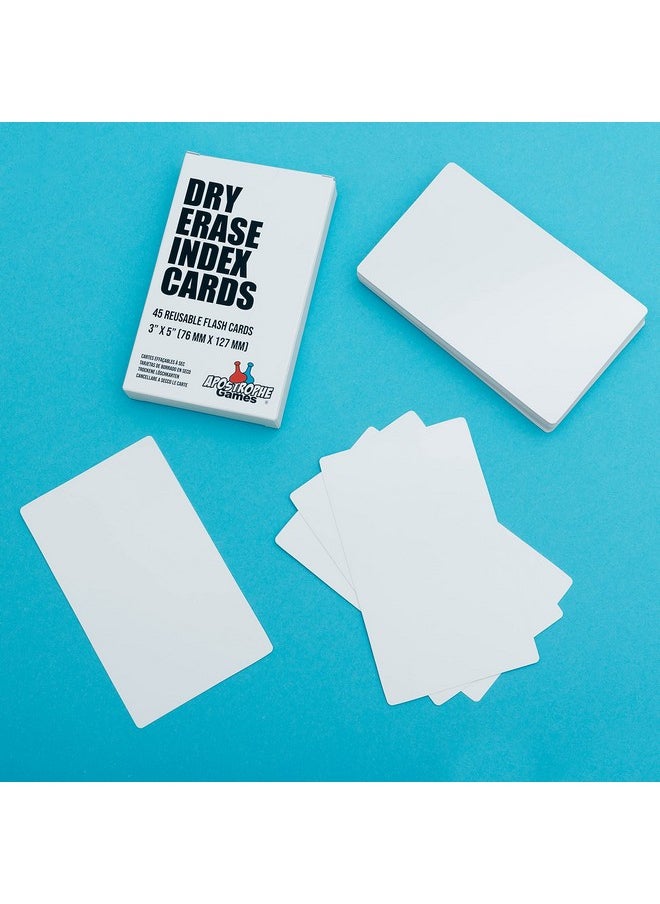 Apostrophe Games - Dry Erase Index Cards 45Pcs Laminated Cards Blank W/Tuck Box Reusable Dry Erase Note Cards For School Work Housework To Do Lists Practical Index Card Sheets 3 X 5Inch - Image 1