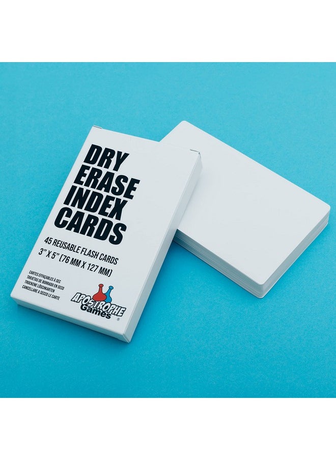 Apostrophe Games - Dry Erase Index Cards 45Pcs Laminated Cards Blank W/Tuck Box Reusable Dry Erase Note Cards For School Work Housework To Do Lists Practical Index Card Sheets 3 X 5Inch - Image 1