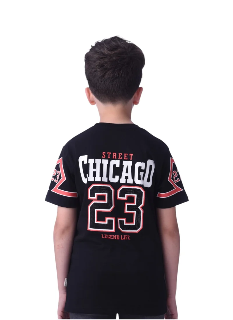 victor and jane Victor and Jane Boys' T-Shirt Chicago Embellished - Black