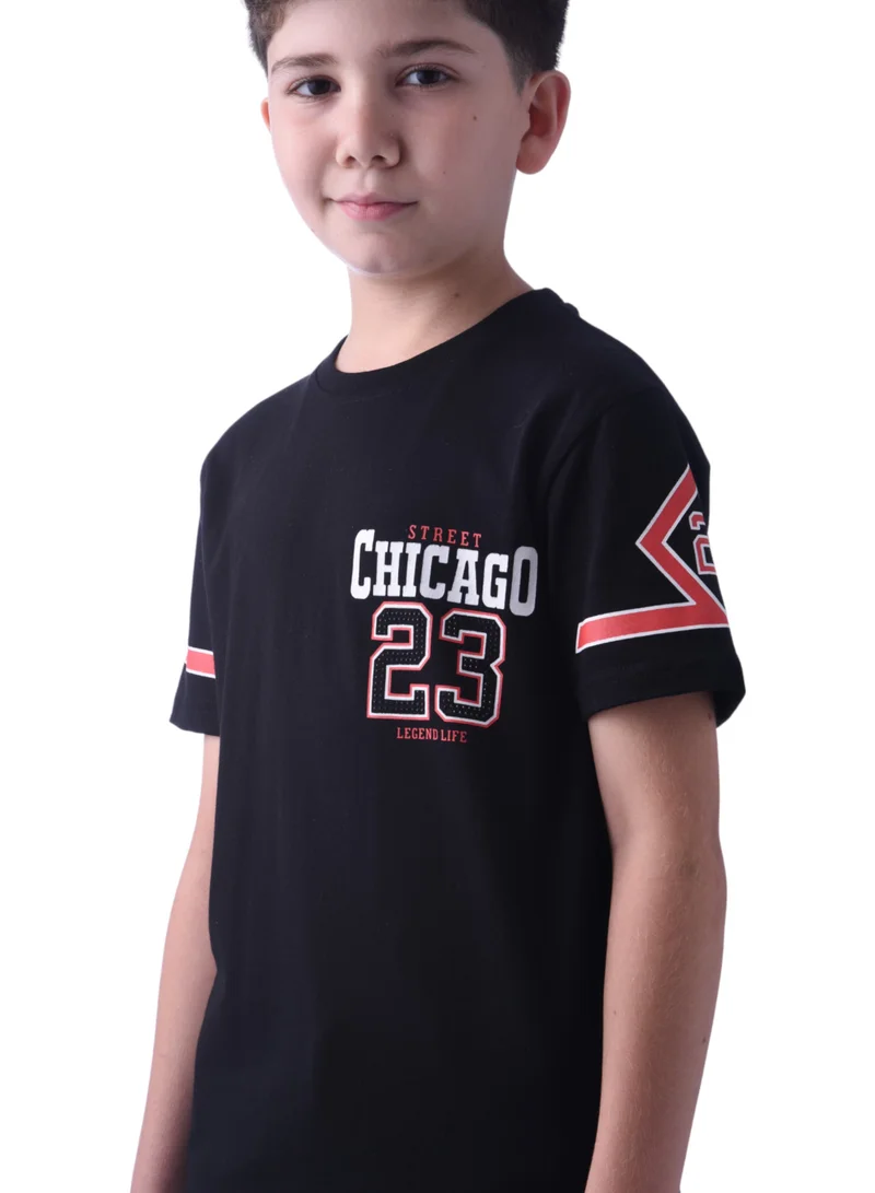 victor and jane BOYS T-Shirt Chicago Embellished - Black