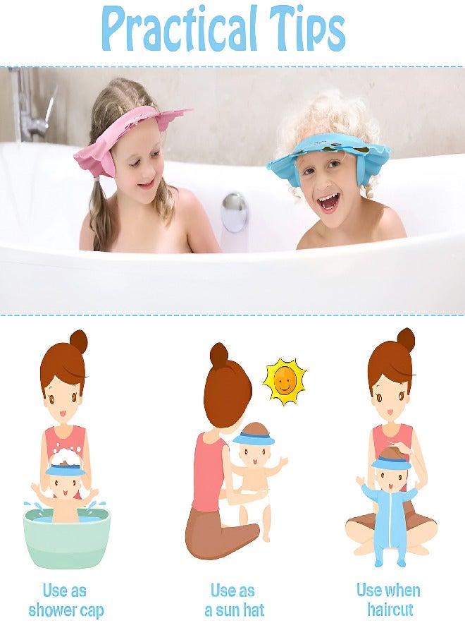 Adjustable Baby Bath Visor Infant Bathing Protection Cap Safe Shampoo Shower Hat with Ear Protection in Bunny Theme - Image 5
