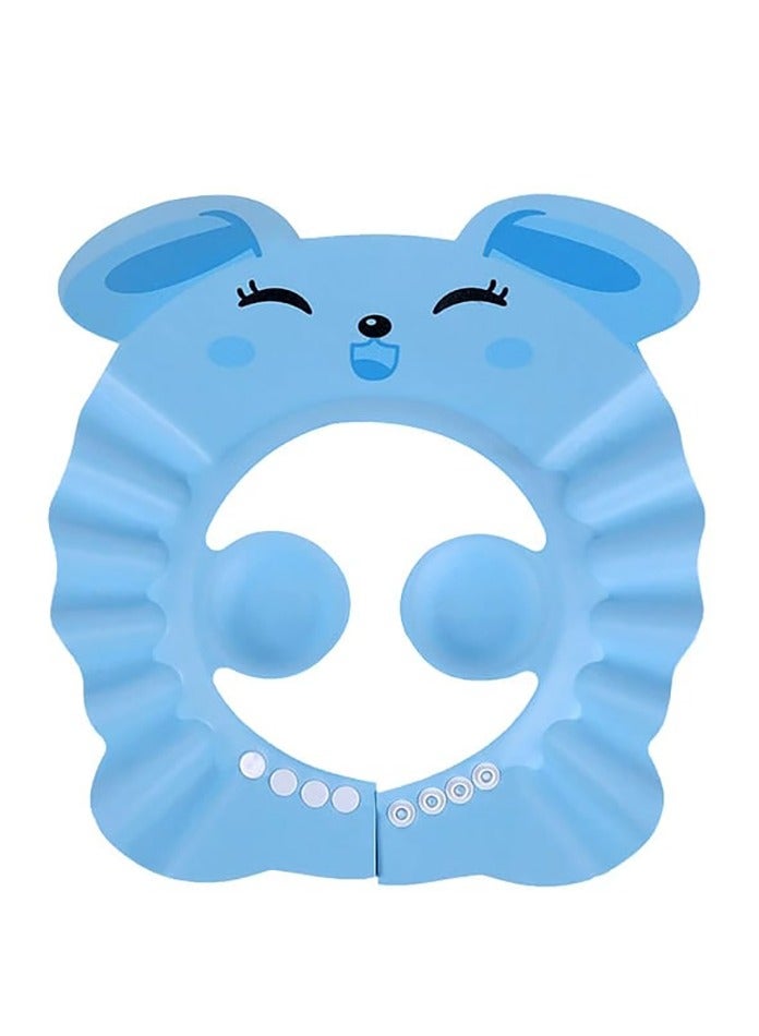 Adjustable Baby Bath Visor Infant Bathing Protection Cap Safe Shampoo Shower Hat with Ear Protection in Bunny Theme - Image 1
