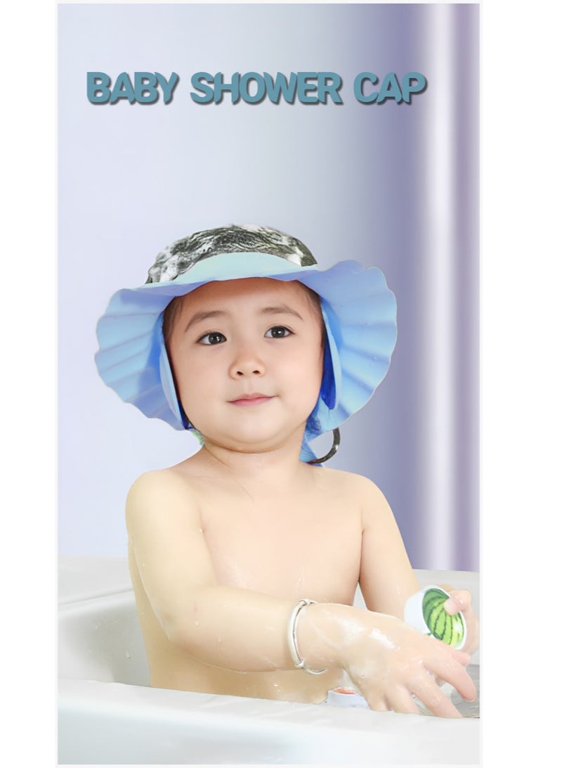 Adjustable Baby Bath Visor Infant Bathing Protection Cap Safe Shampoo Shower Hat with Ear Protection in Bunny Theme - Image 3