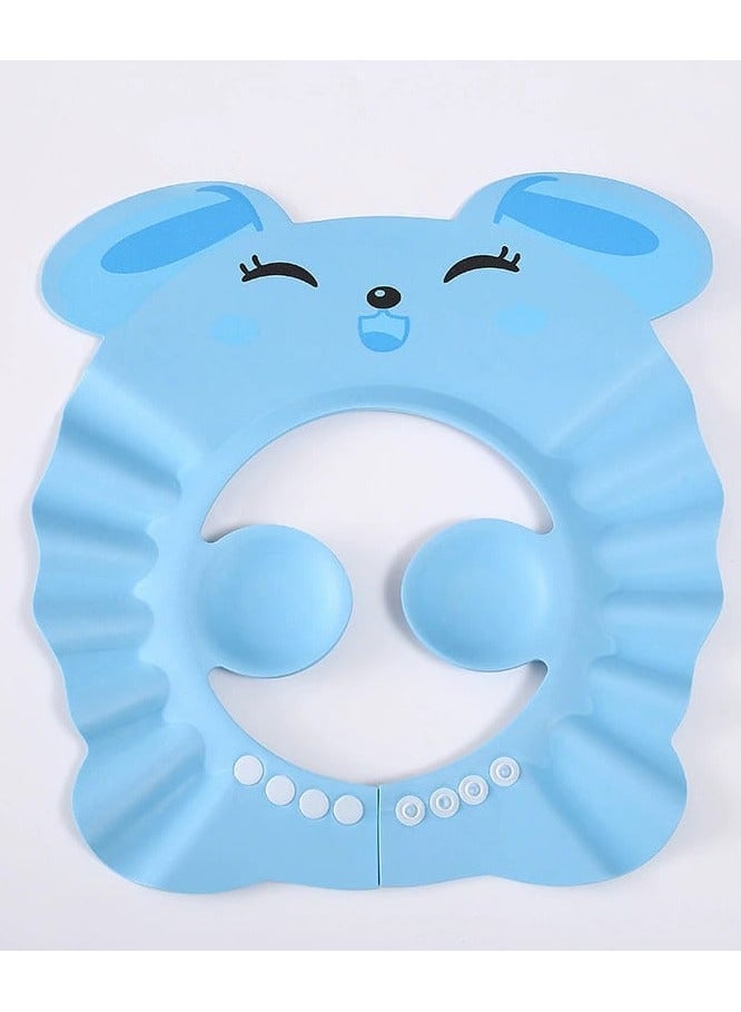 Adjustable Baby Bath Visor Infant Bathing Protection Cap Safe Shampoo Shower Hat with Ear Protection in Bunny Theme - Image 2