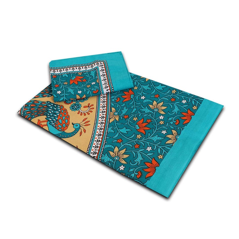 SDC Dreams HomeShop 100 Pure Cotton Rajasthani Tradition Queen Size Double Bedsheets with 2 Pillow Covers Queen Size Jaipuri Bedspreads - Image 4