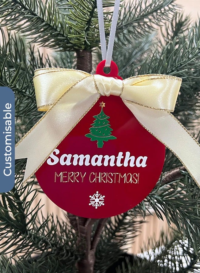 Share the Love Personalised Red Acrylic Christmas Bauble – Custom Festive Ornament for Holiday Décor - Image 2