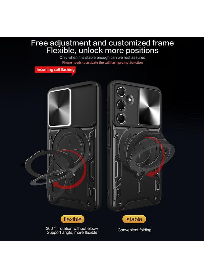 S-TOP Case For Samsung Galaxy M35 CD Texture Sliding Camshield Magnetic Holder Phone Case - Image 5