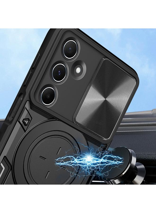 S-TOP Case For Samsung Galaxy M35 CD Texture Sliding Camshield Magnetic Holder Phone Case - Image 4