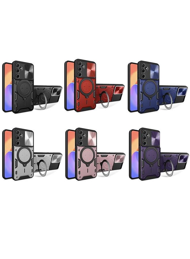 S-TOP Case For Samsung Galaxy M35 CD Texture Sliding Camshield Magnetic Holder Phone Case - Image 2