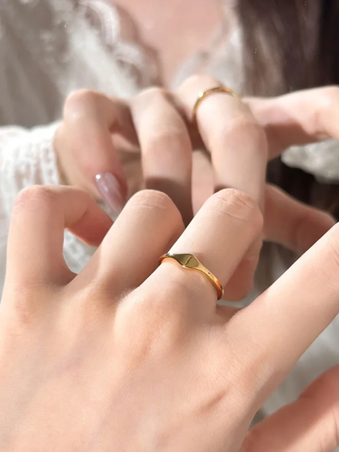 Gold-Tone Signet Ring