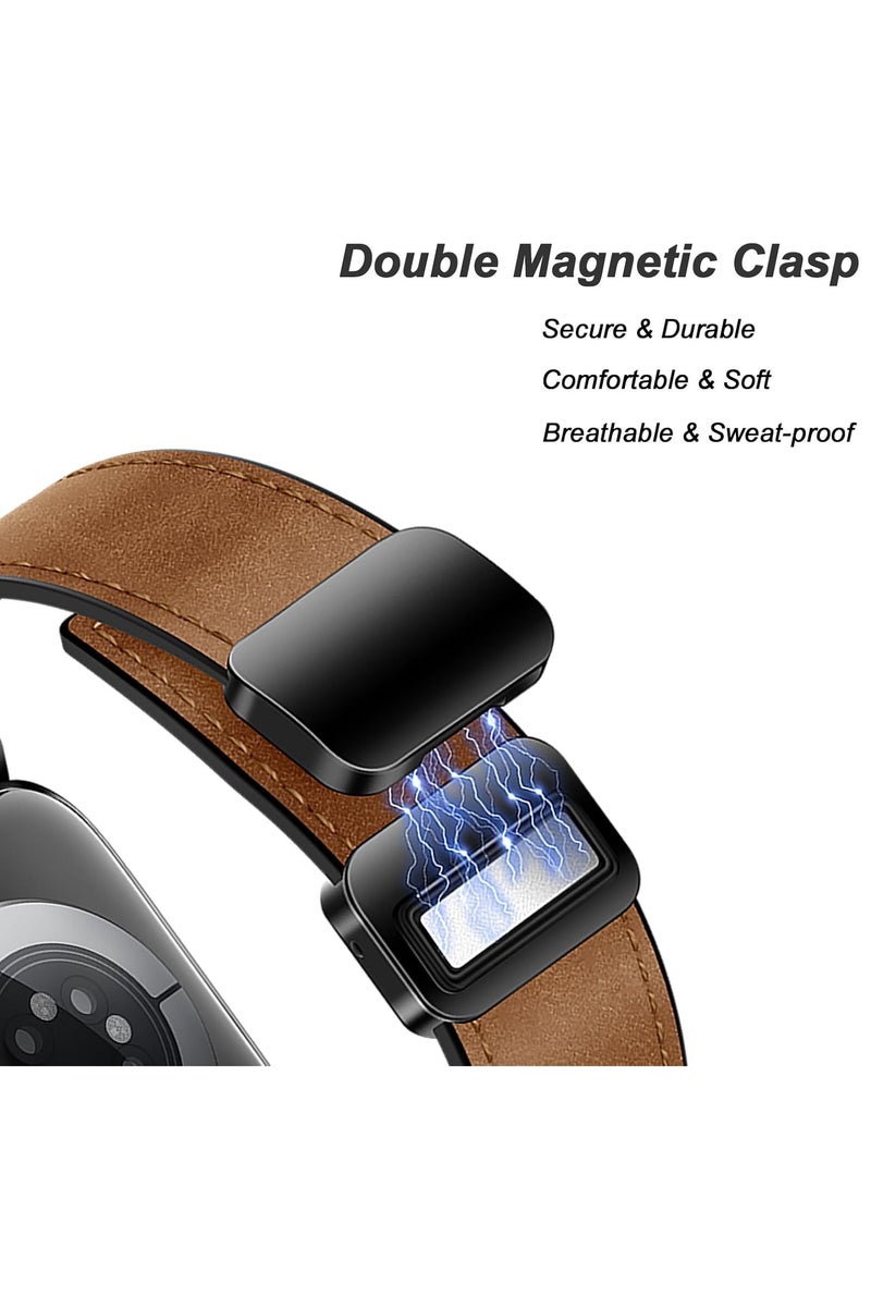 TWEGGON Leather Band/Strap for Apple Watch All Series Compatible with 46mm/45mm/44mm/49mm Brown - Image 3