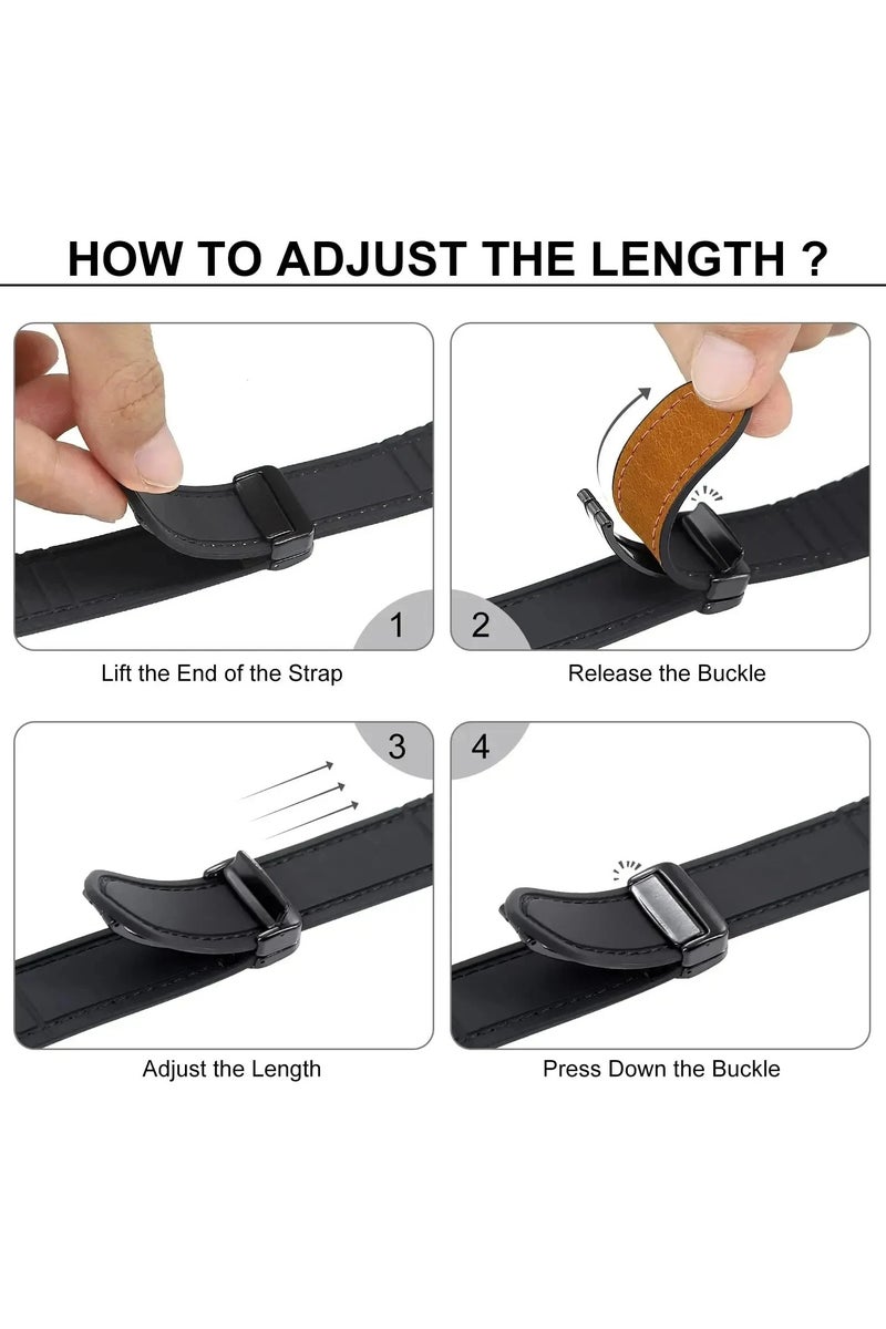 TWEGGON Leather Band/Strap for Apple Watch All Series Compatible with 46mm/45mm/44mm/49mm Brown - Image 4