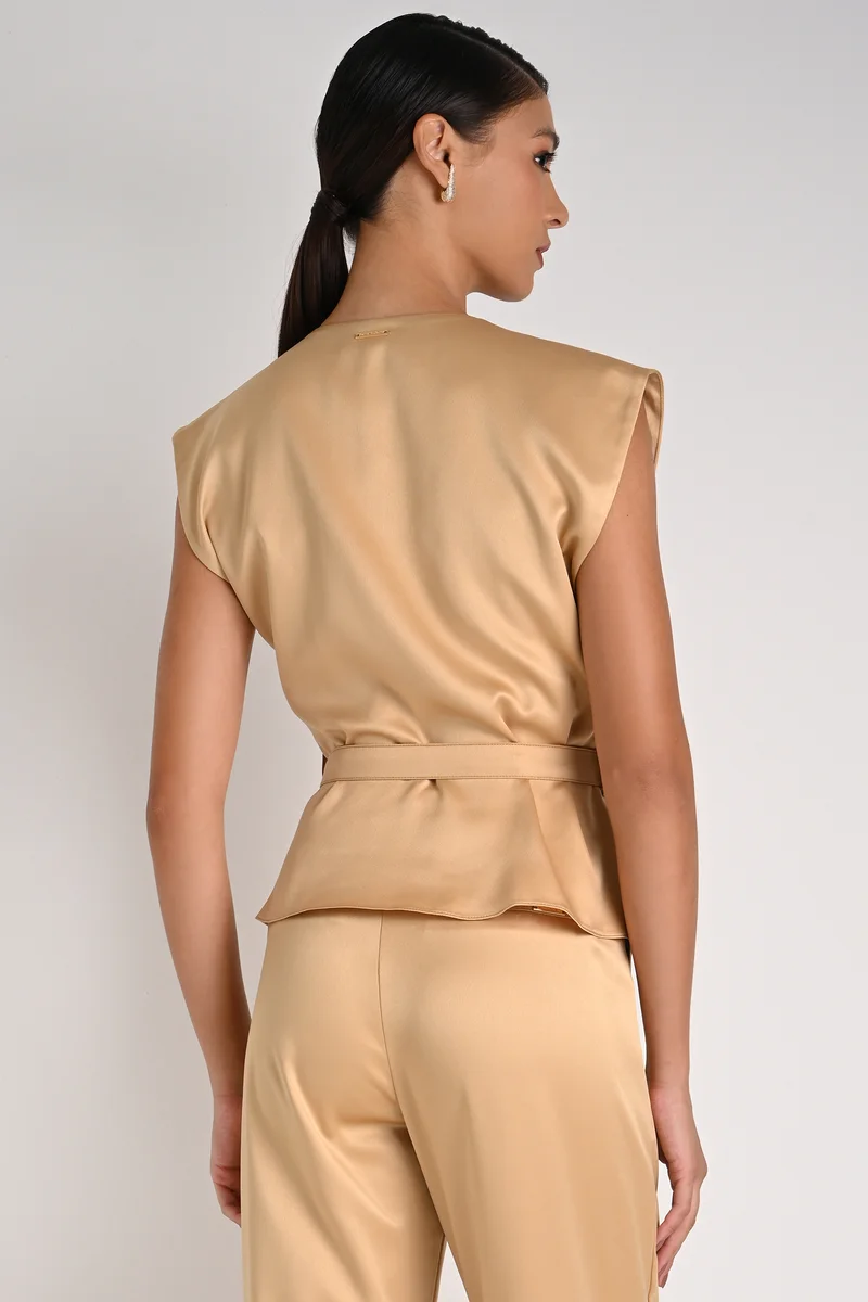 Carmen Steffens Blouse With Gold Pleats