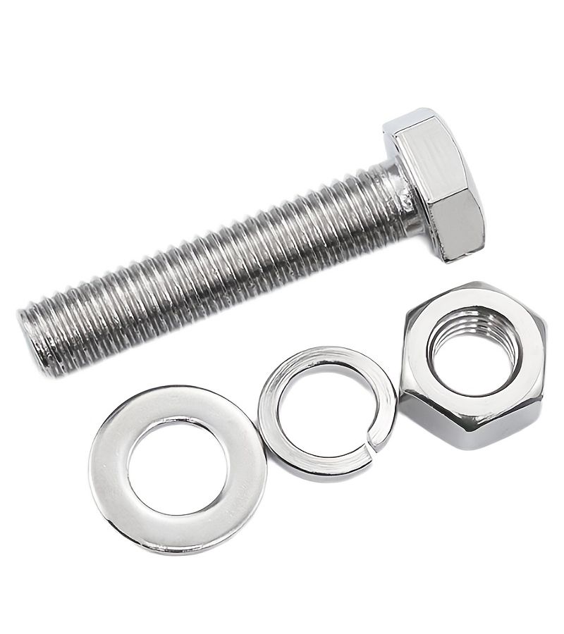 M10 25mm 304 Stainless Steel Hex Bolt Screw Set With Washers And Nut - Image 3