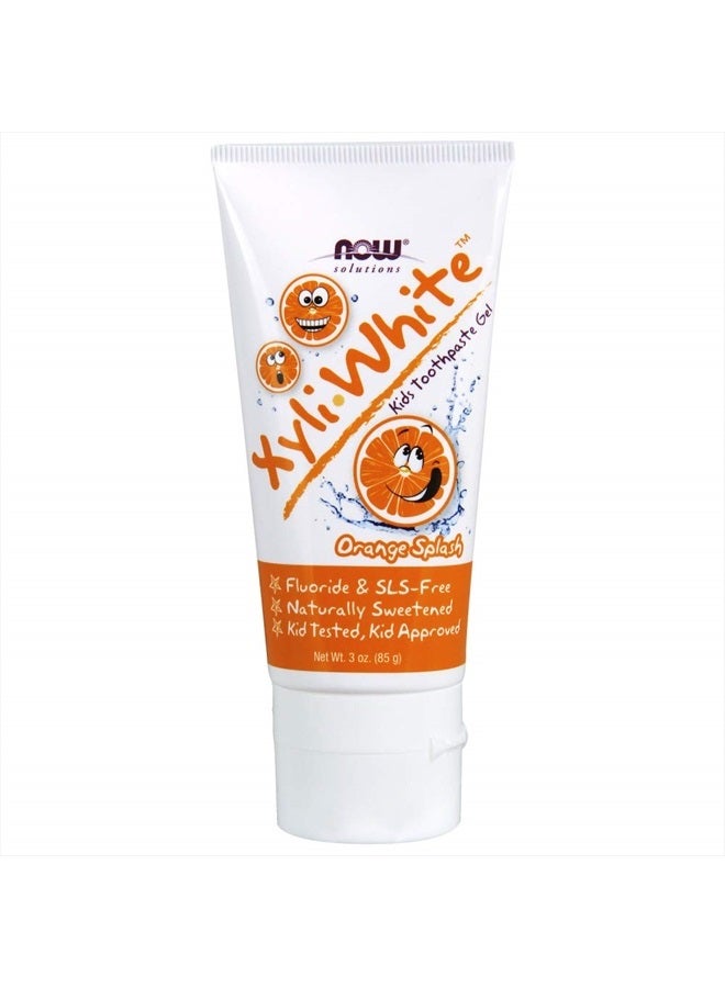 now Solutions, Xyliwhite™ Toothpaste Gel for Kids, Orange Splash Flavor, Kid Approved! 3-Ounce, packaging may vary - Image 1