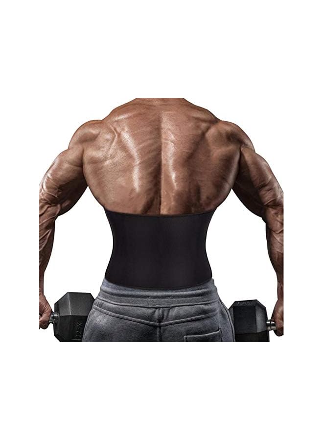 PROMASS Men'S Belt Neoprene Men'S Shaper Men'S Waist Trainer Corset Men'S Body Styling Belt Abdomen Slimming Belt Fitness Corset, Black - XL - Image 2