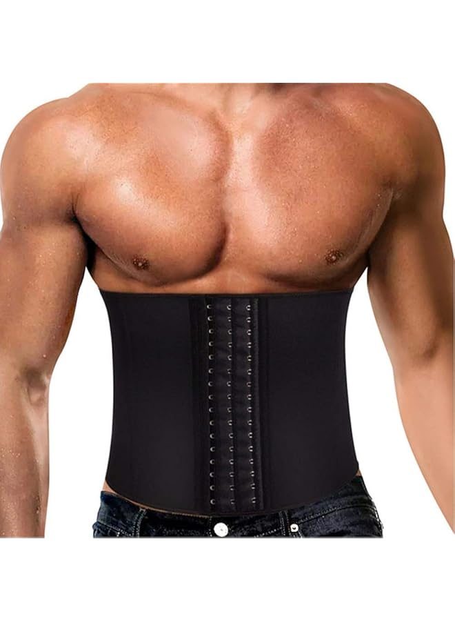 PROMASS Men'S Belt Neoprene Men'S Shaper Men'S Waist Trainer Corset Men'S Body Styling Belt Abdomen Slimming Belt Fitness Corset, Black - XL - Image 1