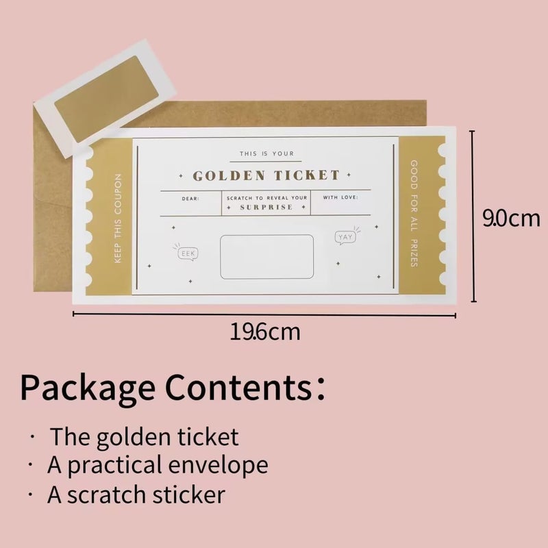 CJ&M The Golden Ticket | Scratch & reveal surprise ticket, Golden ticket, Scratch Card, Surprise holiday, Gift reveal, Surprise gift - Image 4