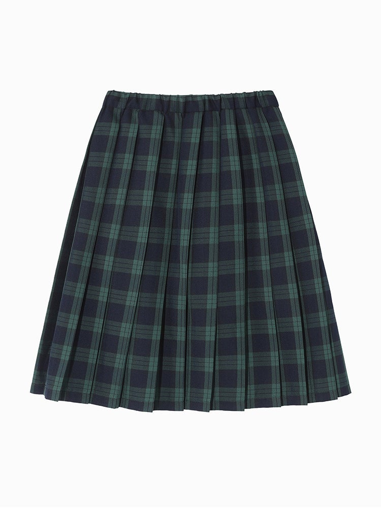 بالابالا تنورة بكسرات وطبعة مربعات للبنات - Image 2