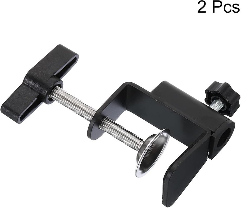 YelaJoy Desk Clamp, 2 Pcs Universal C-Clamp Base with Adjustable Screw for Microphone Mic Arm Table Lamp Mount Holder, Black - Image 3