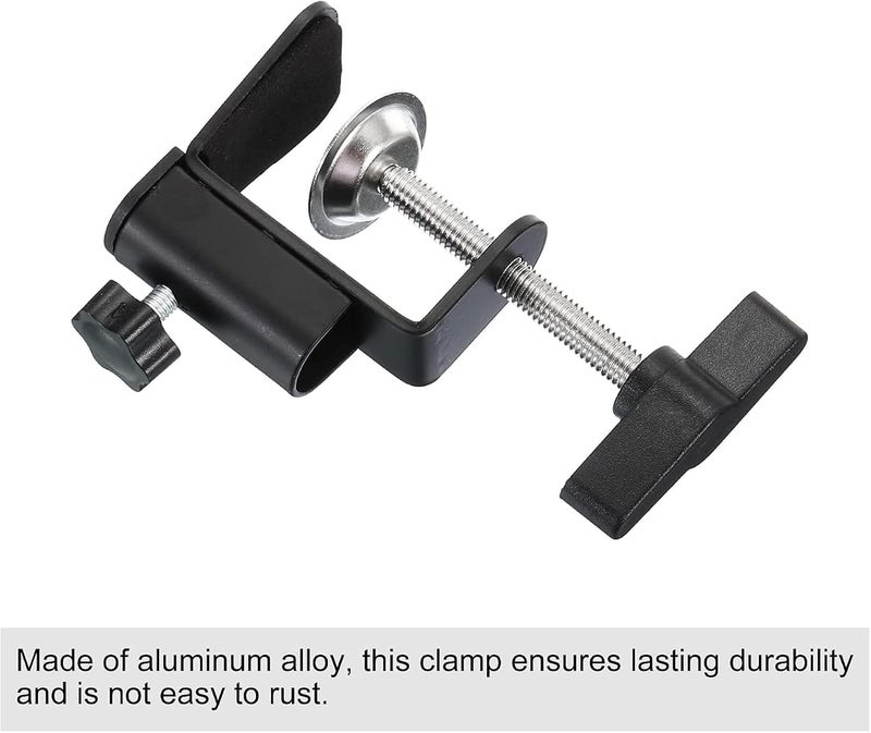 YelaJoy Desk Clamp, 2 Pcs Universal C-Clamp Base with Adjustable Screw for Microphone Mic Arm Table Lamp Mount Holder, Black - Image 4